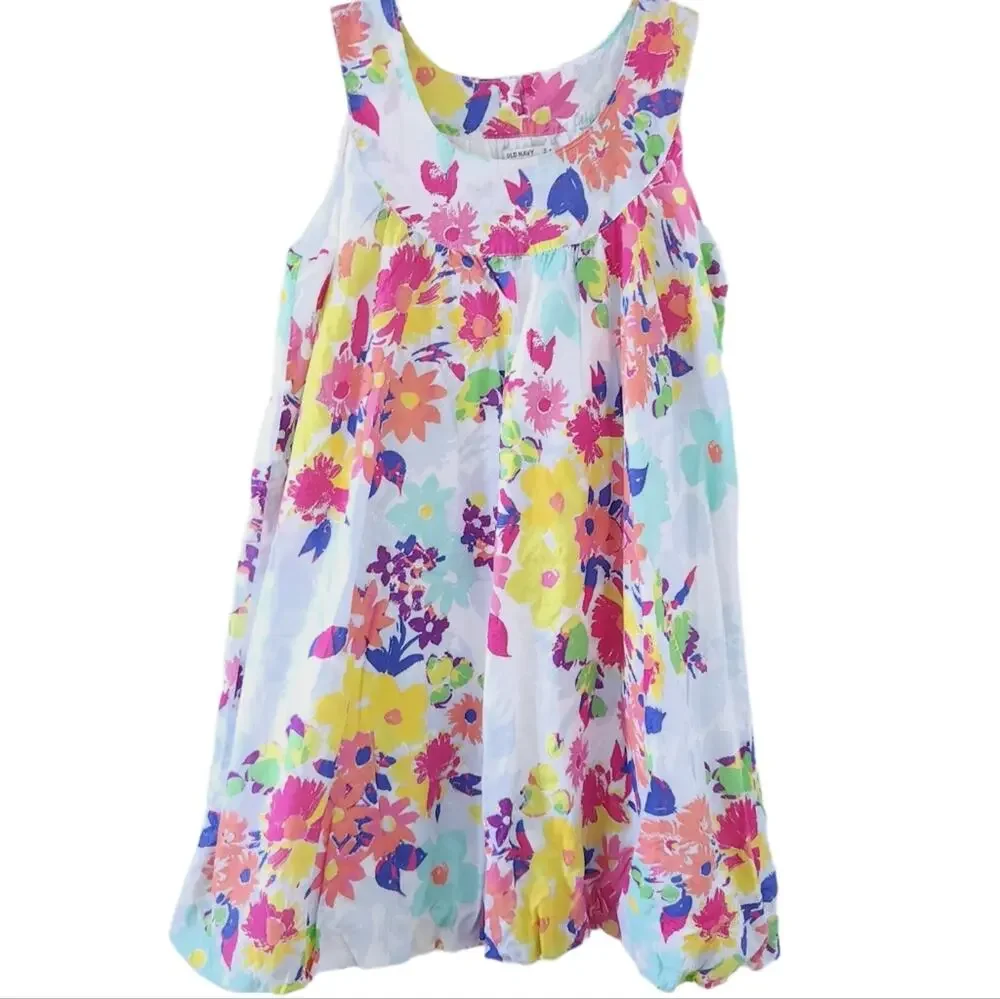 Old Navy Floral Sundress Girls Large Plus 10-12, Sleeveless, Cotton Dress